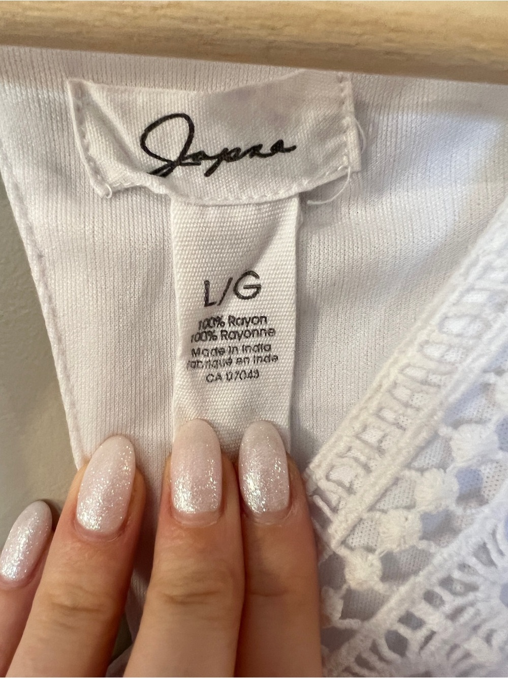Joie White Lace Trim Mini Dress Boho Cottagecore Size Large - Picture 4 of 7